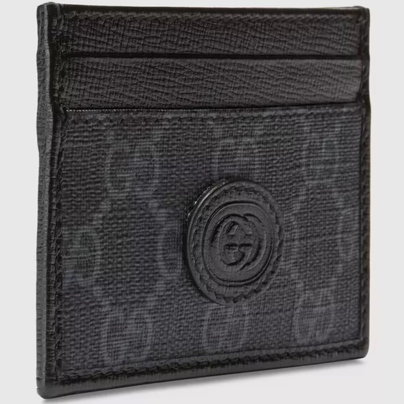 GUCCI 'Black GG Logo' Authentic Leather Canvas Monogram Card Case Wallet **NIB** - Picture 12 of 16